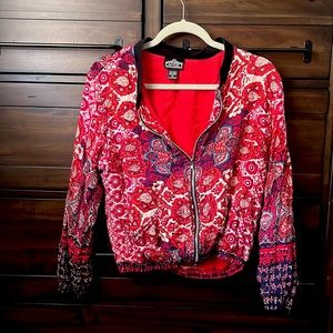 Boho Jacket Bomber Zip up, Floral
